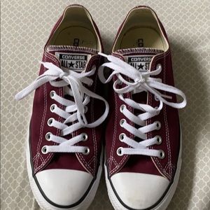 Maroon Converse Tennis Shoes. Unisex.